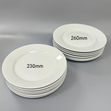 Durable Winged Dinner Plate Sets | 230mm & 260mm | White