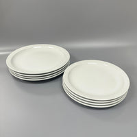 Durable Narrow Rim Plate Set | 220mm & 260mm | Porcelain Dinner Plates | White