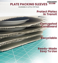 Plate Packing Sleeves | 30x30cm | Cardboard | Fits Up to 26cm Plate